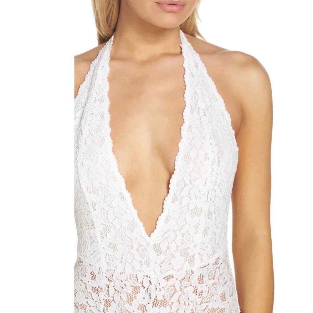 NEW Free People White Avery Lace Bodysuit size Large - Picture 4 of 14